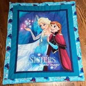 Frozen Sisters hand made quilt! Beautiful piece. 38” x 46”